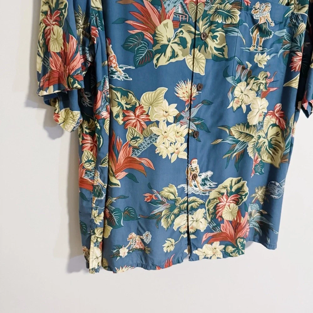 Reyn Spooner - Blue Mele Kalikimaka Short Sleeve Button Down Shirt